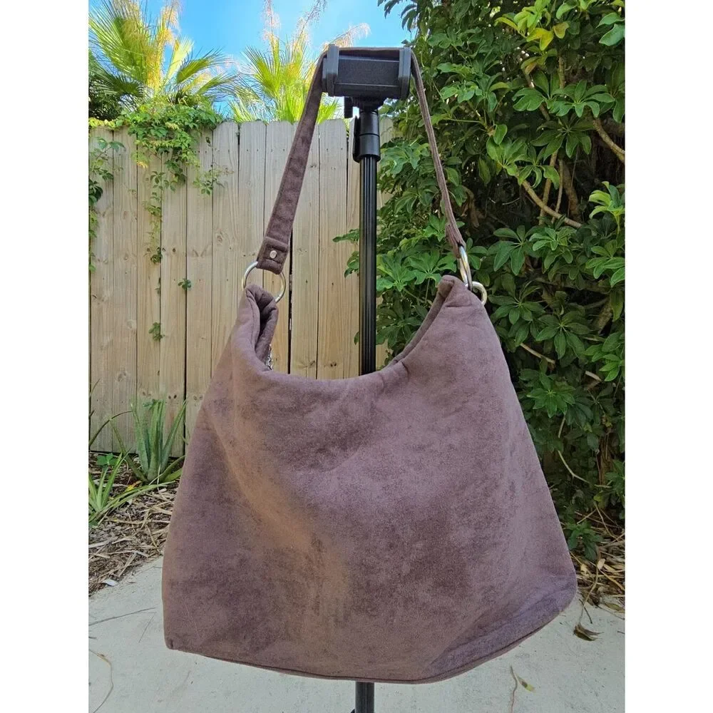 Bella Russo Brown Faux Suede Shoulder Bag Tote with Tassel - Brand New